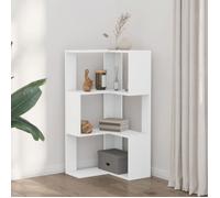 (SOLDES DEC)Bibliothèque - vidaXL - Meuble Étagère - support livres - d'angle à 3 niveaux blanc bois d'ingénierie 01_4503909