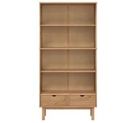(SOLDES DEC)Bibliothèque - vidaXL - Meuble Étagère - support livres - OTTA avec 2 tiroirs Marron Bois massif pin 01_7940484