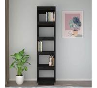 (SOLDES DEC)Bibliothèque - vidaXL - Meuble Étagère - support livres -/Séparateur de pièce Noir 40x35x167 cm Pin solide 01_5932743