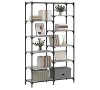 (SOLDES DEC)Bibliothèque - vidaXL - Meuble Étagère - support livres - sonoma gris 100x32x170 cm bois d'ingénierie et fer 01_7750064