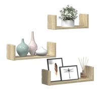 (SOLDES DEC)Étagères Murales - VIDAXL - charge de 10 kg - Étagère de rangement suspendue 3 pcs chêne sonoma bois d'ingénierie 01_641