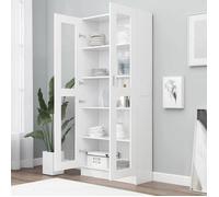 (SOLDES DEC)vidaXL Armoire à vitrine Blanc 82,5x30,5x185 cm Bois d'ingénierie 01_8776954