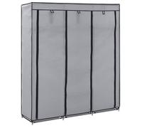 （SOLDES D'été）Armoire avec compartiments et barres - SHIELD - Cabinet chambre - Cadre stable - Gris 150x45x175cm Tissu 7579257