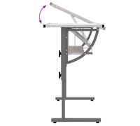 (SOLDES d'été)Bureau à domicile - CLARENCE® - d'artisanat blanc et gris 110x53x(58-87) cm - Table de travail(1 pc) 2568119