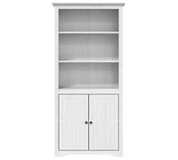 SOLDES D'HIVER®Meuble de rangement - Blanc Bibliothèque - CLARENCE - Pour salon - BODO blanc 82 x 40 x 173cm bois de pin massif - 81