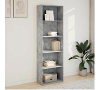 SOLDES D'HIVER®Meuble de rangement - Gris Bibliothèque - CLARENCE - Pour salon - gris béton 60 x 30 x 189cm bois d'ingénierie - 1977