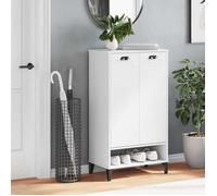 (SOLDES Février) Armoire à chaussures - Commode/cabinet couloir - avec étagères réglables - VIKEN blanc bois d'ingénierie 2_9487317