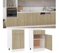 ""Soldes Flottants""Armoire à tiroirs 1 PCS - Cabinet/Meuble bas de cuisine - inférieure ""Lyon"" Chêne Sonoma 50x46x81,5cm Bois d'ingén