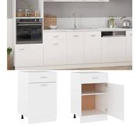""Soldes Flottants""Armoire à tiroirs 1 PCS - Cabinet/Meuble bas de cuisine - ""Lyon"" Blanc 50x46x81,5cm Bois d'ingénierie 1706500