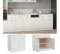 ""Soldes Flottants""Armoire à tiroirs 1 PCS - Cabinet/Meuble bas de cuisine - ""Lyon"" Blanc 80x46x81,5cm Bois d'ingénierie 1151633
