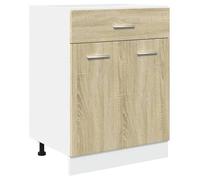 ""Soldes Flottants""Armoire à tiroirs 1 PCS - Cabinet/Meuble bas de cuisine - ""Lyon"" Chêne Sonoma 60x46x81,5cm Bois d'ingénierie 73233