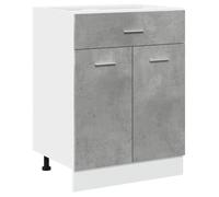 ""Soldes Flottants""Armoire à tiroirs 1 PCS - Cabinet/Meuble bas de cuisine - ""Lyon"" Gris béton 60x46x81,5cm Bois d'ingénierie 6288030