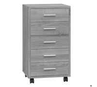 ""Soldes Flottants""Armoire à tiroirs - SHIELD, Cabinet de rangement 1 PC,pour bureau, avec roulettes Sonoma gris - Bois d'ingénierie