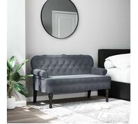 ""Soldes Flottants""Banc Moderne/Bout de lit - CLOUD - 110 kg par siège - Siège/Banquette - avec dossier gris foncé 119,5x64,5x75cm ve