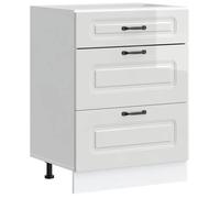 ""Soldes Flottants""Meuble bas de cuisine 1 PC - Cabinet/Meuble bas de cuisine - « Kalmar » Bois d'ingénierie blanc brillant 8107650