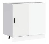 ""Soldes Flottants""Meuble sous évier 1 PCS - Cabinet/Meuble bas de cuisine - ""Lyon"" Bois d'ingénierie blanc 3098490