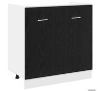 ""Soldes Flottants""Support pour cuisine 1 PCS - Cabinet/Meuble bas de cuisine - d'Évier Chêne Noir 80x46x81,5cm Bois Ingénieré 414110