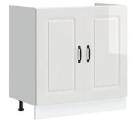 ""Soldes Flottants""Support pour évier 1 PCS - Cabinet/Meuble bas de cuisine - Kalmar blanc brillant 80x46x81,5cm 4261036