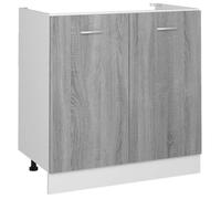 ""Soldes Flottants""Support sous-évier 1 PCS - Cabinet/Meuble bas de cuisine - ""Lyon"" Gris Sonoma 80x46x81,5cm Bois d'ingénierie 19222
