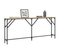 (SOLDES Janvier）Table d'Entrée, Bout de Canapé Brun Meuble console chêne fumé 140x23x75 cm bois d'ingénierie 03_57778307