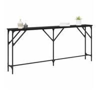 (SOLDES Janvier）Table d'Entrée, Bout de Canapé Noir Meuble console Chêne noir 140 x 23 x 75 cm 03_11754436