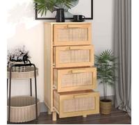""Soldes Moment""Buffet bas( 1 PC) - YUYUE - ENFILADE - Cabinet/commode - Marron 40x30x90cm Bois de pin massif et rotin naturel M0_789