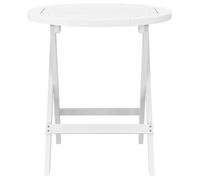 ""Soldes Moment""Table de repas(1 pc) - YUYUE - Table pliable de jardin - Montage Facile - blanc Ø 46cm bois d'acacia solide M0_116992