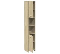 ""Soldes Printemps"" Armoire de salle de bain - SOLOMOON - Meuble wc - Chêne sonoma 30x30x183,5 cm Aggloméré SSS2022