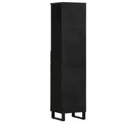 ""Soldes Printemps"" Armoire de salle de bain - SOLOMOON - Meuble wc - noir 38x33x160 cm bois massif manguier SSS1810