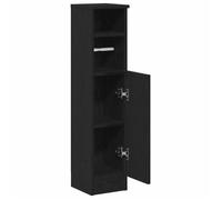 ""Soldes Printemps"" Meuble de salle de bain - SOLOMOON - Meuble wc - avec porte-rouleau noir 20,5x22x90 cm SSS2122
