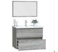 ""Soldes Printemps"" Meubles de salle de bain 2 pièces - SOLOMOON - montage simplifié - Sonoma gris SSS1327