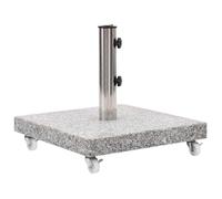 （SOLDES SEPT)Dalle pour pied de parasol - ROUMEI - Socle de parasol Granite 30 kg Carré Gris &1648774