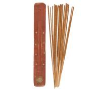 Soleil Coffret Cadeau de bâtons d'encens Fleur d'oranger - Parfum apaisant de Fleur d'oranger, Ensemble Complet avec 20 bâtons roulés à la Main et récupérateur de Cendres en Bois, atmosphère