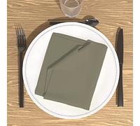 Soleil d'Ocre 838232 Lot de 3 Alix Serviettes de Table Polyester Ecru/Taupe 40 x 40 cm