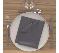 Soleil d'Ocre - Serviettes de table Alix - Lot de 3 Polyester Anthracite 40x40 cm