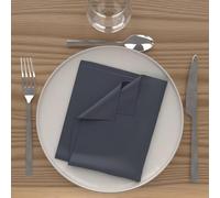 Soleil d'ocre, Alix Lot de 3 Serviettes de table, Polyester, Bleu marine, 40x40 cm