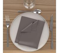 Lot De 3 Serviettes De Table 40x40 Cm Alix Moka, Par Soleil D'ocre