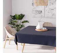 Soleil d'Ocre Nappe anti-tâches carrée Alix en polyester 140x140 cm Bleu jean