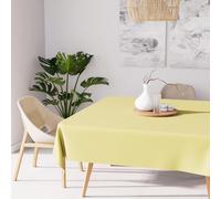 Soleil d'Ocre Nappe carrée Alix anti-tâches polyester Vert citron 180x180 cm