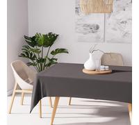 Soleil d'ocre, Alix Nappe rectangle anti-tâches, Polyester, Gris, 160x270 cm