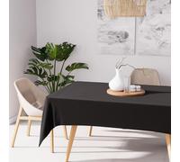 Soleil d'ocre, Alix Nappe Rectangle Anti-tâches, Polyester, Noir, 140x200 cm