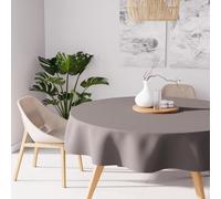Soleil d'Ocre Nappe ronde Alix anti-tâches polyester Moka Diamètre 180 cm