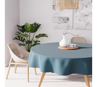 Soleil d'ocre, Alix Nappe Ronde Anti-tâches, Polyester, Bleu Celadon, Diamètre 180 cm