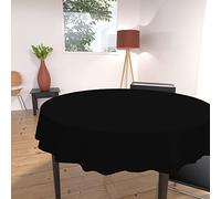 Soleil d'Ocre – Nappe ronde Alix – Anti-tâches polyester – Noir 180 cm