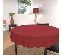 Soleil d'ocre, Alix Nappe Ronde Anti-tâches, Polyester, Rouge, Diamètre 180 cm