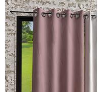 Rideau à oeillets en microfibre lavée 135x250 cm BOHEME rose, par Soleil d'Ocre