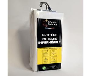 Soleil d'ocre, Bouclette Protège Matelas, Alèse, Blanc, 90x190 cm