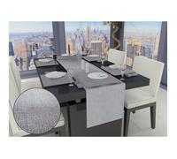 SOLEIL D'OCRE Chemin de table BELLA - 40x140cm - Polyester Gris