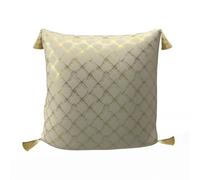 Soleil d'ocre, Coussin Festif en Pur Coton 40x40 cm Celeste Or