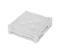 Coussin Tapissier En Coton 50x50x10 Cm Panama Blanc, Par Soleil D'ocre